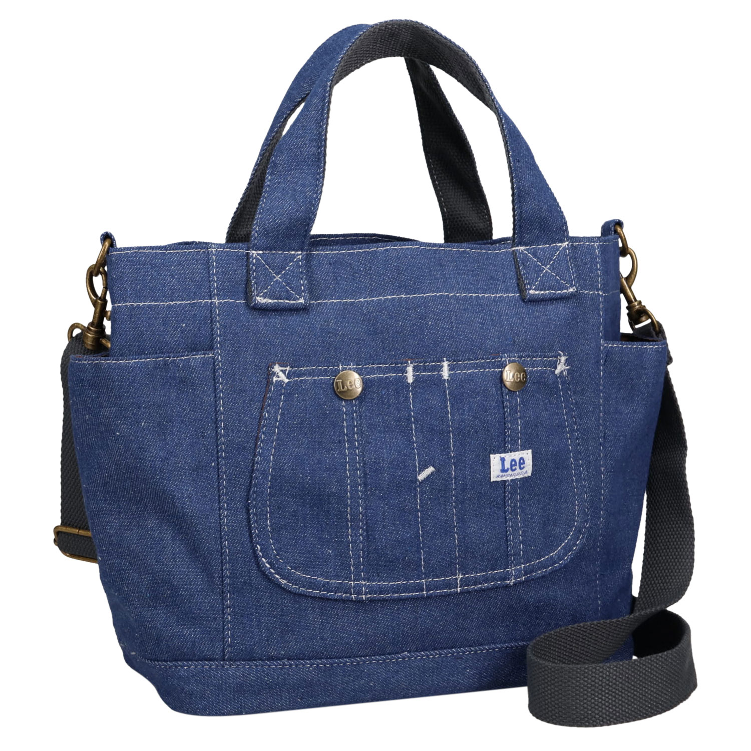 新品　ル ハンドバッグ トートバッグ 三色刺繍　 Sサイズ ネイビー Lee（リー） バッグ 手提バッグ ショルダーバッグ メンズ レディース