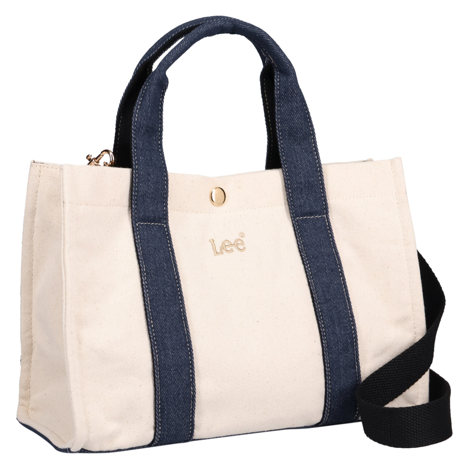 Book Tote 41cm 刺繡トートバッグ ネイビーとベージュ ストライプ Lee（リー） バッグ トートバッグ ショルダーバッグ レディース A4