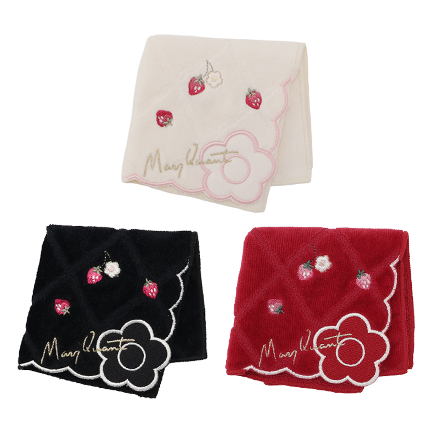 MARY QUANT（マリークヮント） ハンカチ 3点セット ハンドタオル ミニ
