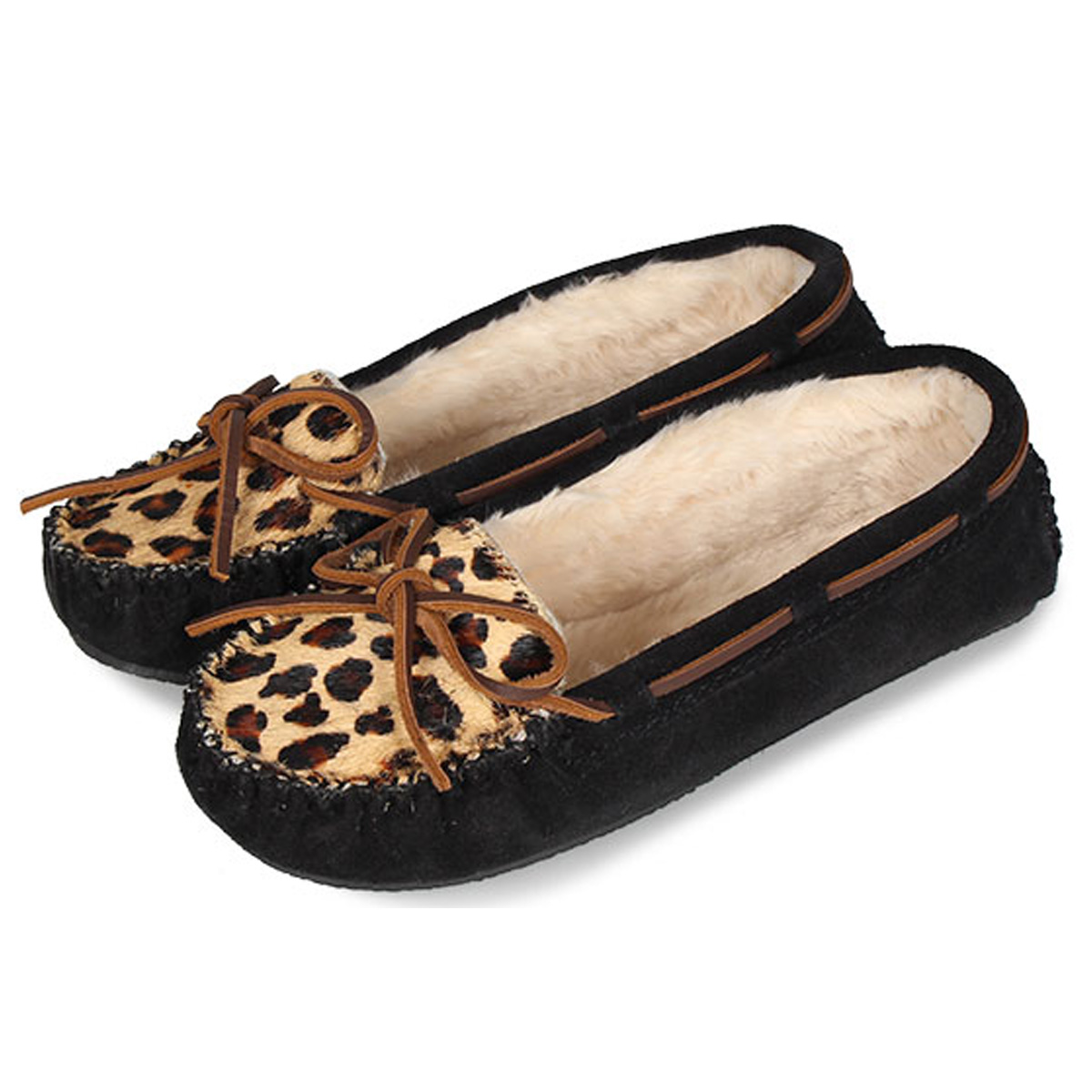 ミネトンカ MINNETONKA モカシン ボア レオパード キャリー スリッパ レディース LEOPARD CALLY SLIPPER ブラック  ブラウン 黒 :min-leocly:スニークオンラインショップ - 通販 - Yahoo!ショッピング