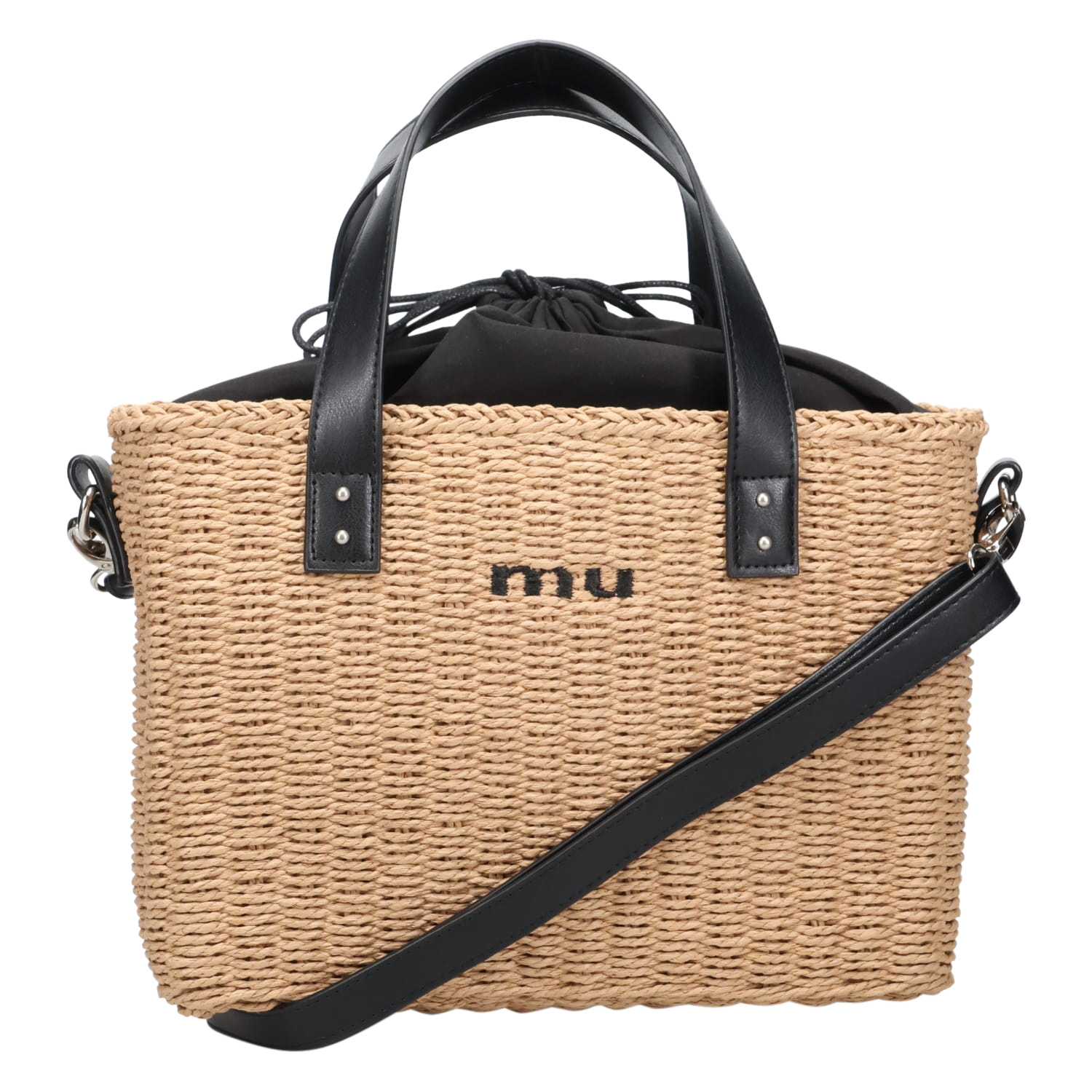 MURUA ムルーア トートバッグ ショルダー かごバッグ 2WAY レディース 斜めがけ かごバッグ ブラック ベージュ 黒 MR-B1341 | MURUA | 01
