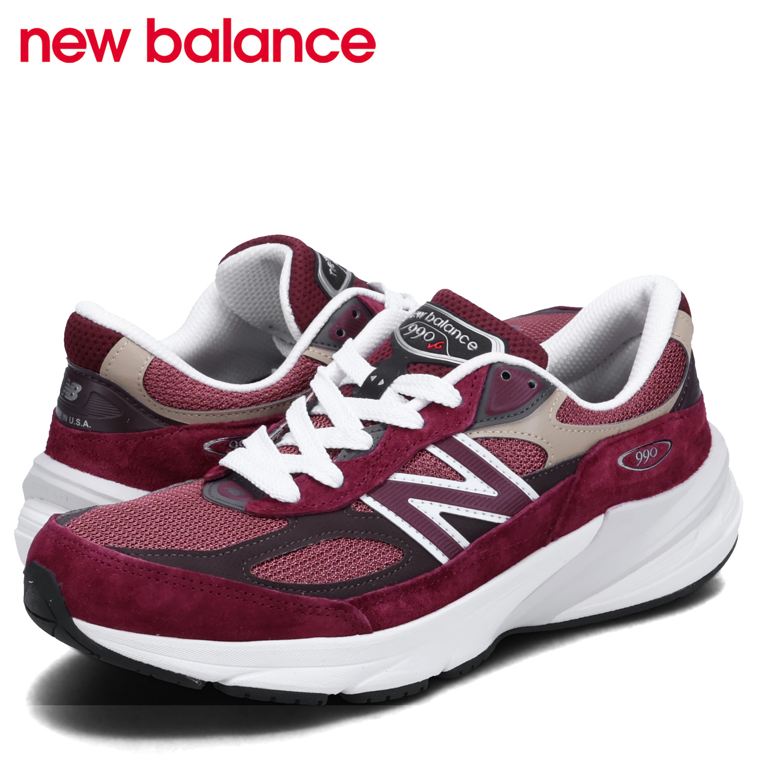 ニューバランス new balance 990 V6 スニーカー メンズ Dワイズ MADE IN USA バーガンディー U990BT6 : nb-u990bt6  : スニークオンラインショップ - 通販 - Yahoo!ショッピング