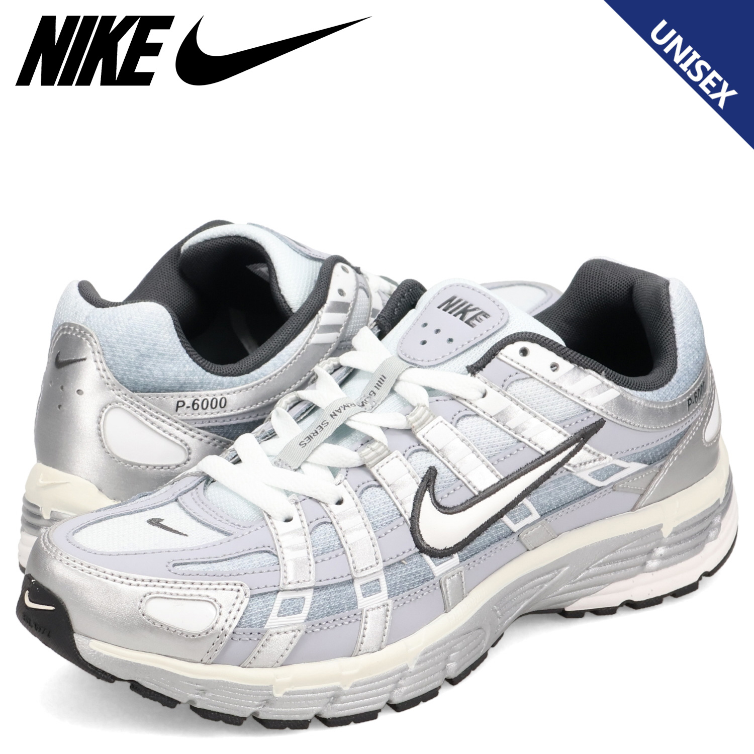 NIKE ナイキ スニーカー メンズ レディース P-6000 シルバー
