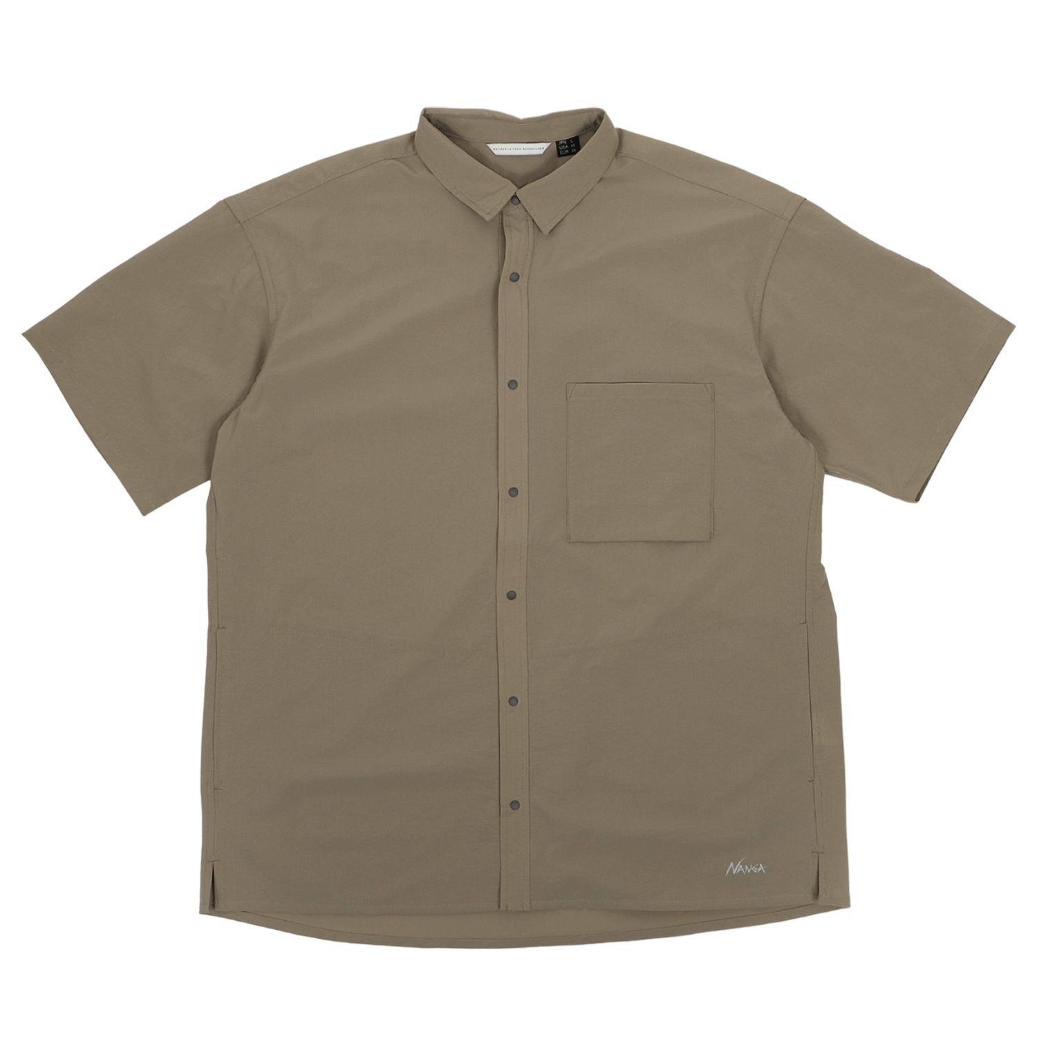 NANGA ナンガ シャツ 半袖 ドットエア コンフィー ショートスリーブ メンズ 薄手 Dot Air COMFY S/S SHIRT ブラック ライトベージュ ベージュ 1E900｜sneak｜02