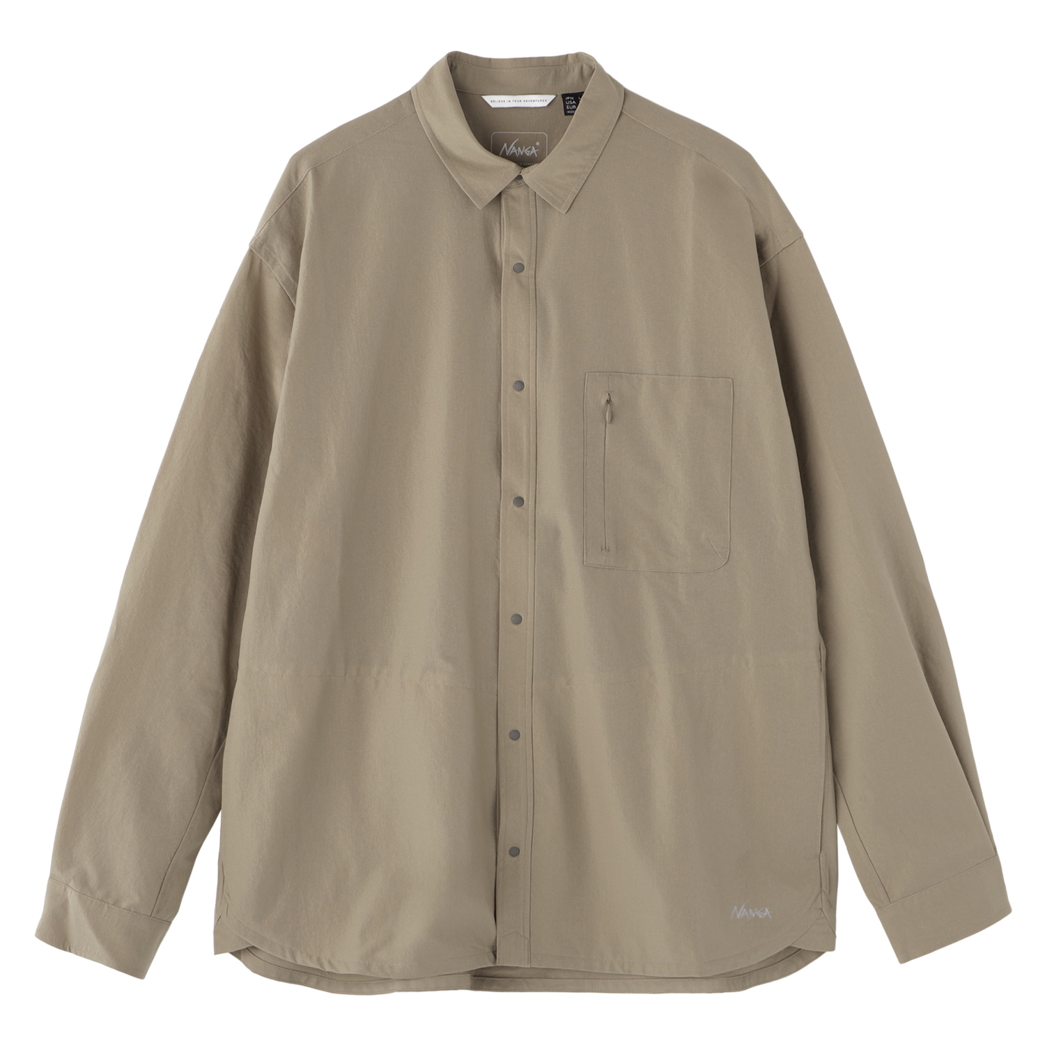 NANGA ナンガ シャツ 長袖 ドットエア コンフィー メンズ レディース DotAir COMFY L/S SHIRT ブラック ベージュ カーキ 黒 NW2411-1E905 爆買の画像