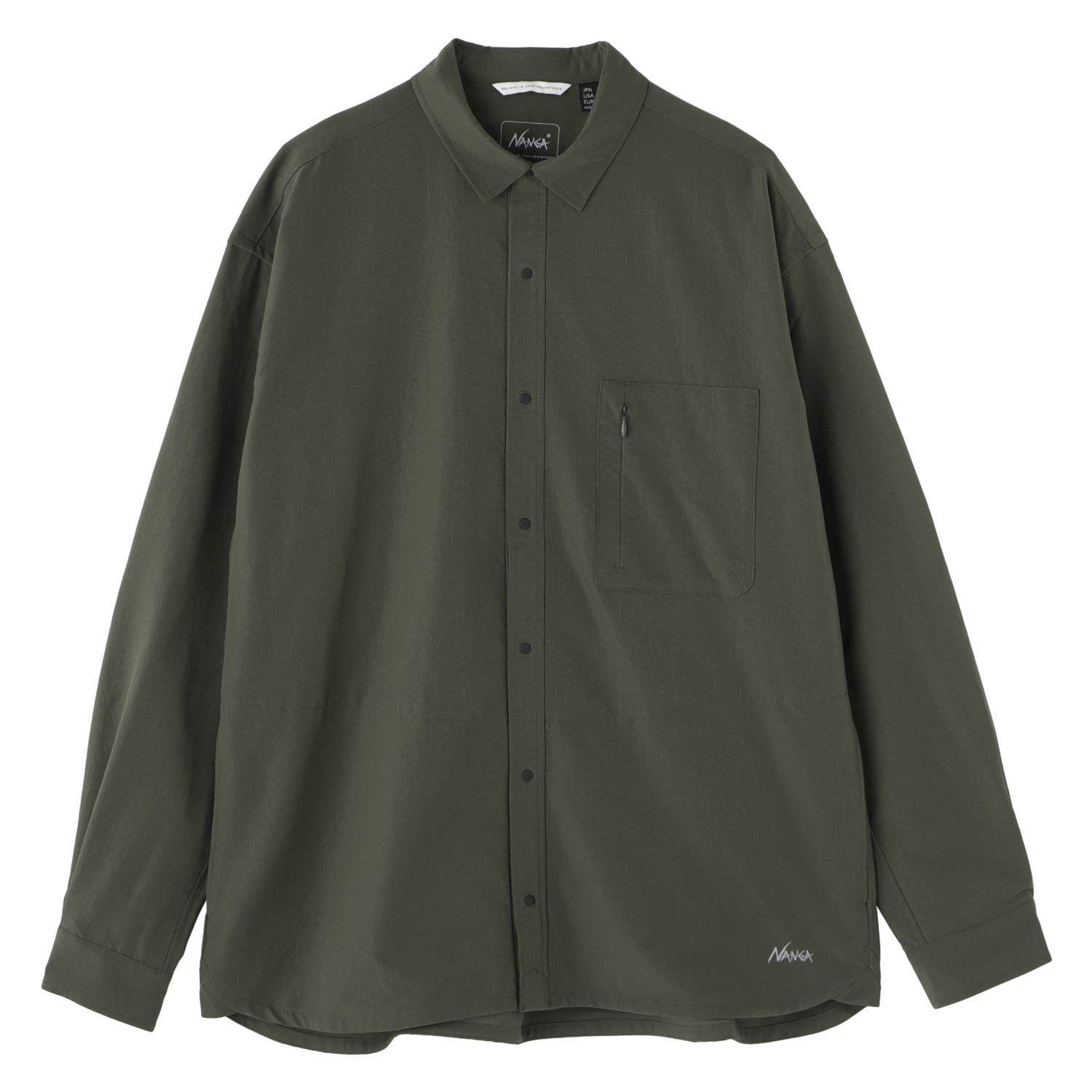 NANGA ナンガ シャツ 長袖 ドットエア コンフィー メンズ レディース DotAir COMFY L/S SHIRT ブラック ベージュ カーキ 黒 NW2411-1E905 爆買の画像