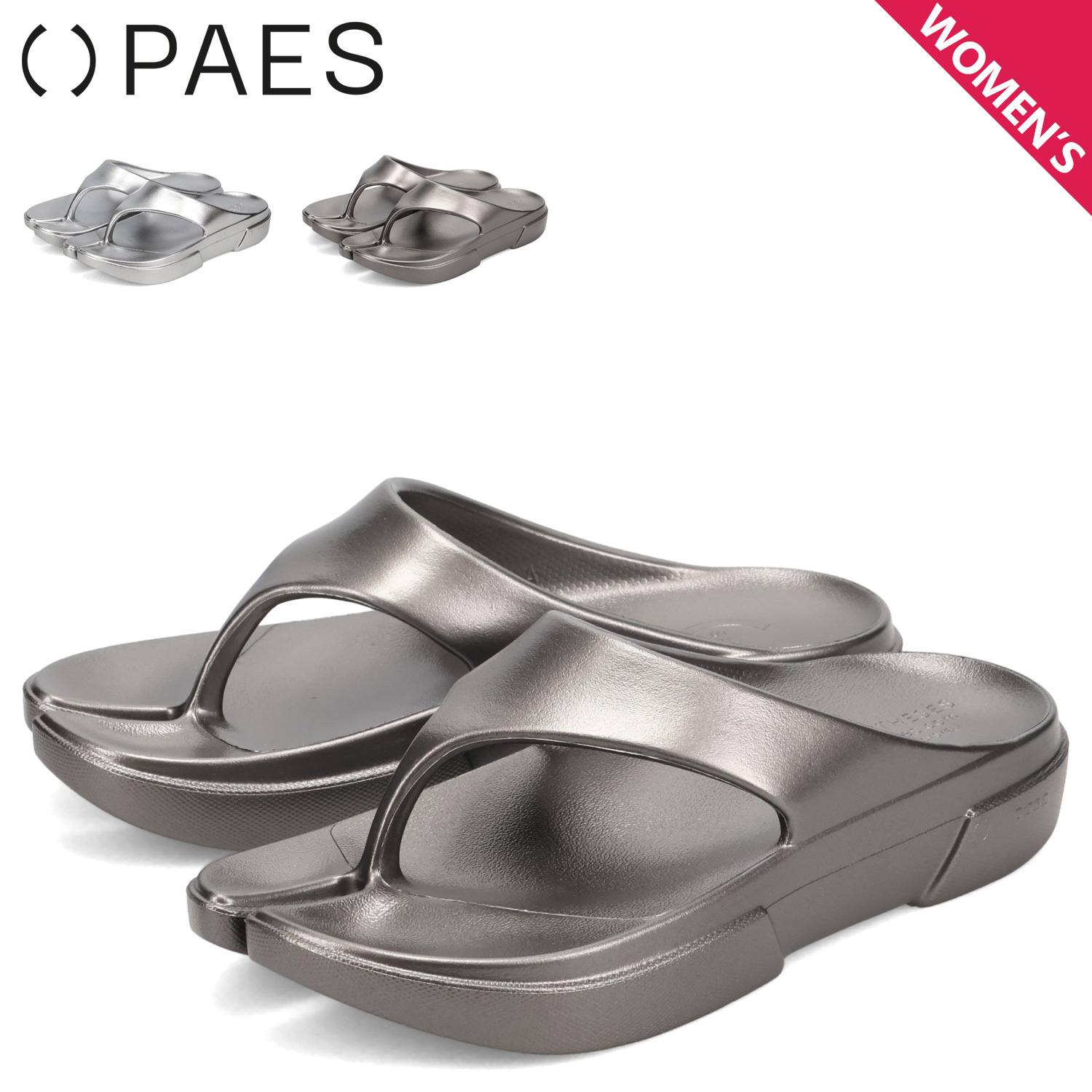 PAES FLIPFLOP 02 シルバー 24cm PAES / Flip Flop 02 Sandal (Silver)