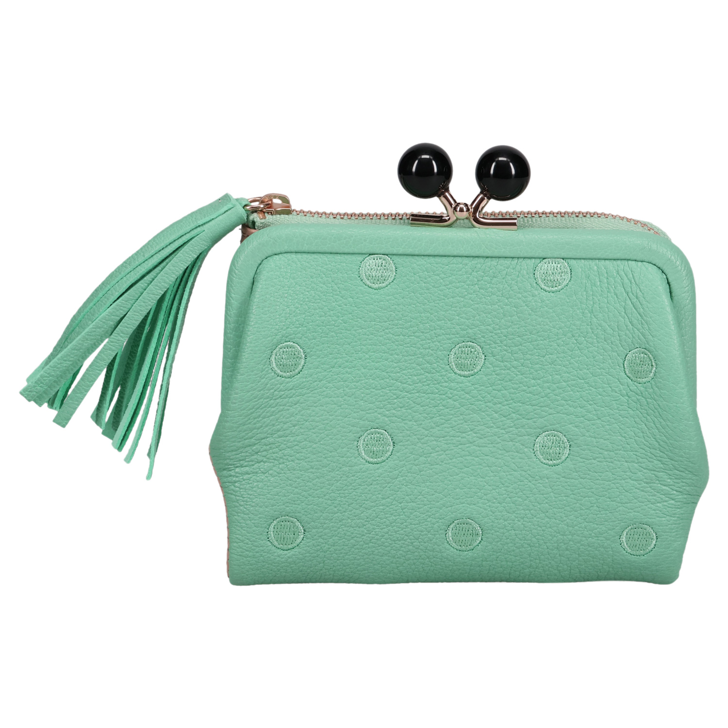 perche がま口　財布　グリーン ロングセラー＞ペルケ perche アクリル玉がま口長財布 （GNDOT