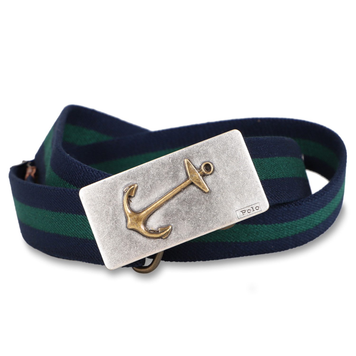 ポロ ラルフローレン POLO RALPH LAUREN ベルト メンズ ANCHOR-BUCKLE STRIPED BELT ネイビー