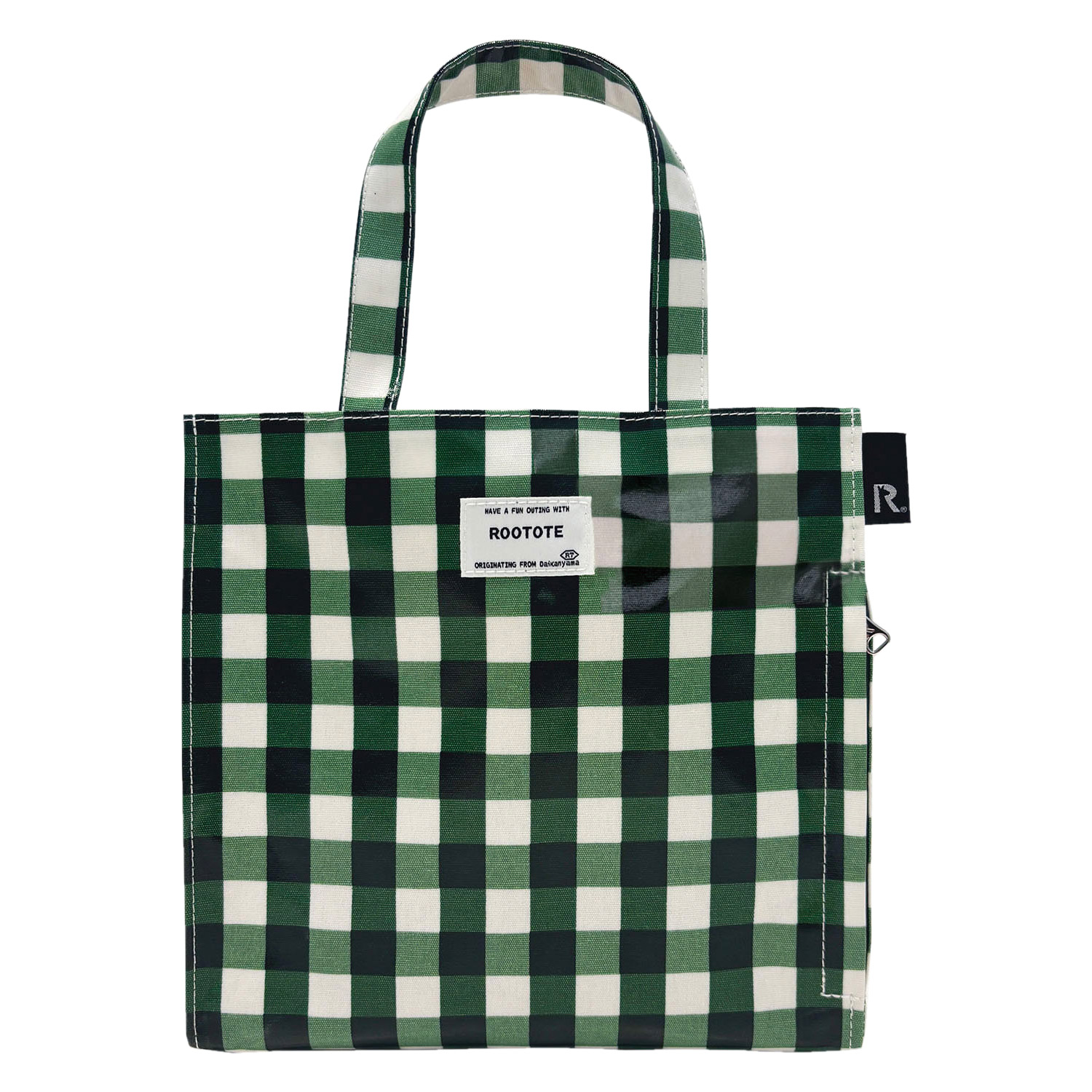 ROOTOTE ルートート トートバッグ バッグ レディース チェック柄 布 ラミネート加工 SN.スクエア.ラミネート-Q ネイビー グリーン イエロー ピンク 1029 | ROOTOTE | 01