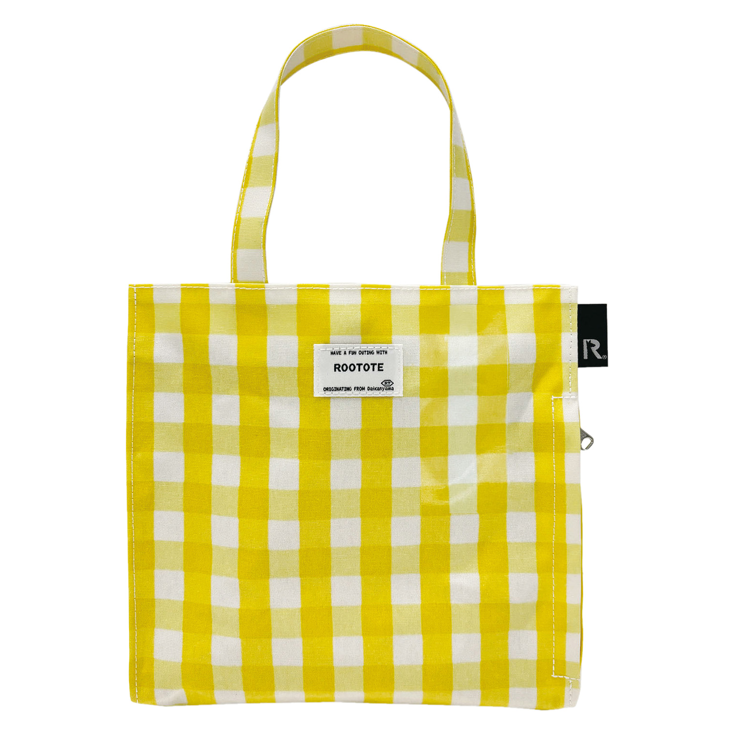 ROOTOTE ルートート トートバッグ バッグ レディース チェック柄 布 ラミネート加工 SN.スクエア.ラミネート-Q ネイビー グリーン イエロー ピンク 1029 | ROOTOTE | 03
