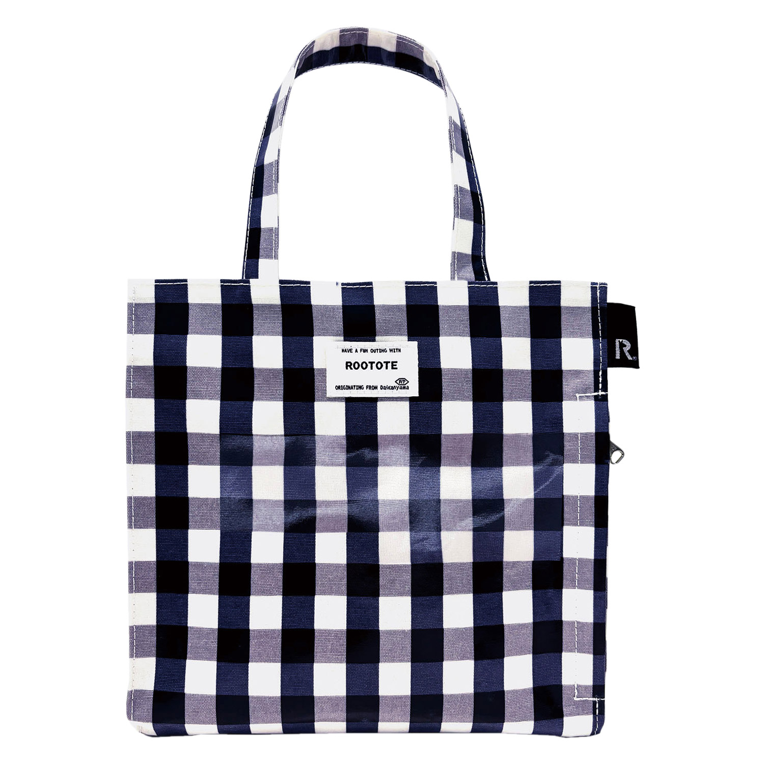ROOTOTE ルートート トートバッグ バッグ レディース チェック柄 布 ラミネート加工 SN.スクエア.ラミネート-Q ネイビー グリーン イエロー ピンク 1029 | ROOTOTE | 04