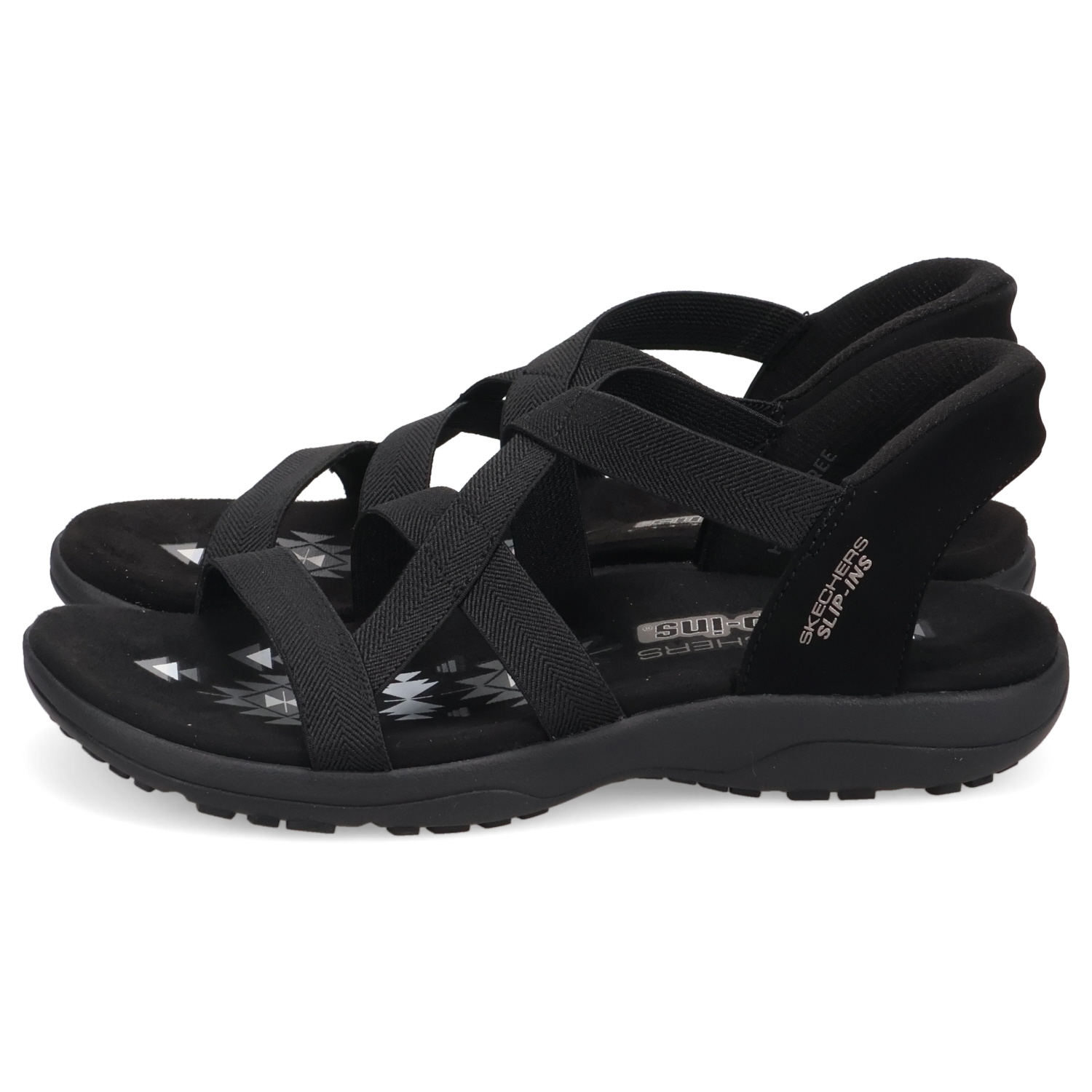 SKECHERS Slip-ins ブラック サンダル SKECHERS スケッチャーズ スリップインズ レゲエ スリム