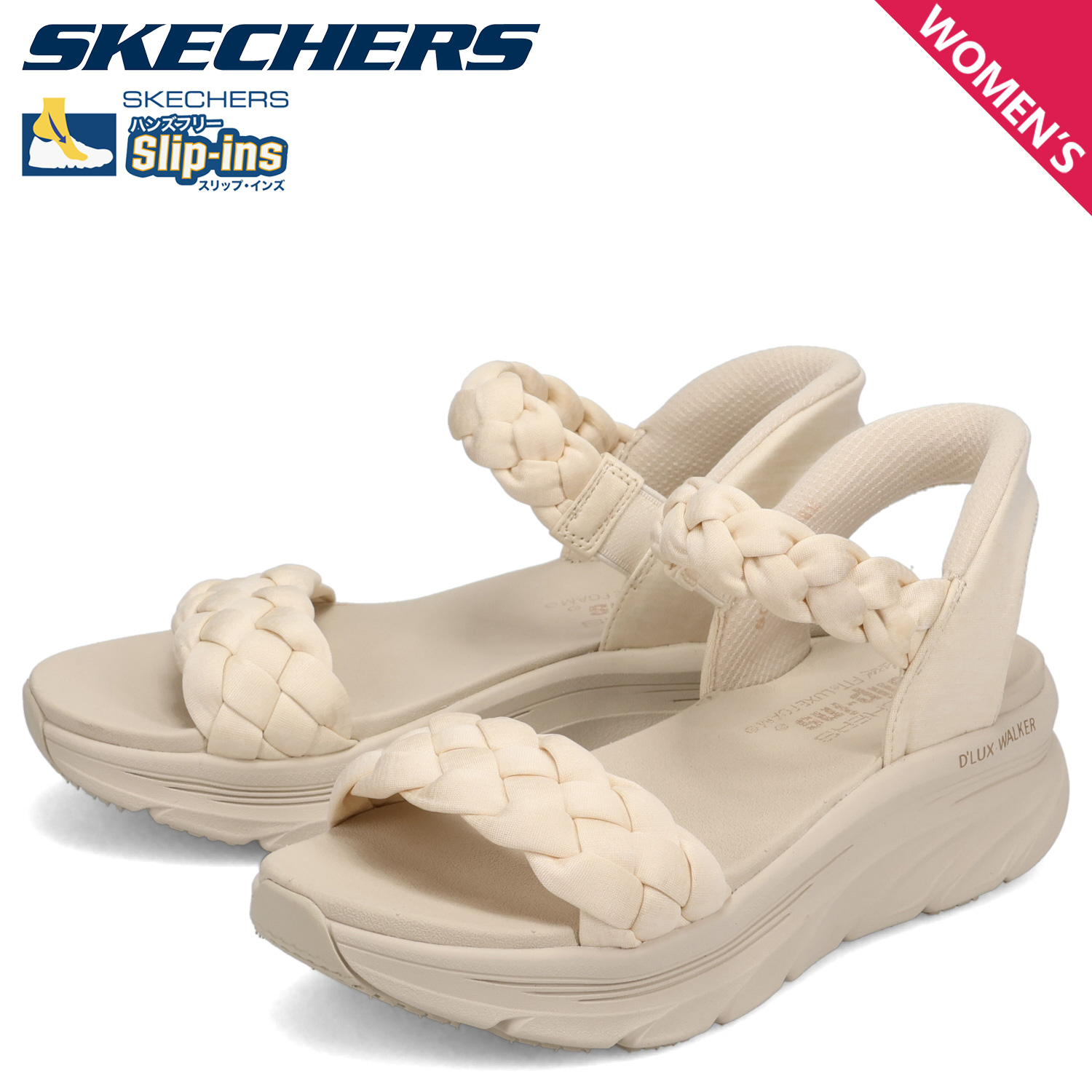 Skechers ストラップ式ホワイトスパイク SKECHERS（スケッチャーズ） スリップインズ デラックスウォーカー