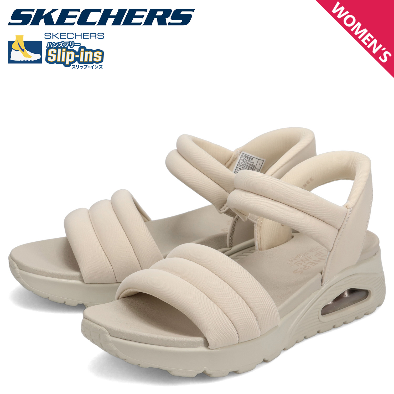 HEWN ベージュサンダル　37センチ SKECHERS（スケッチャーズ） スリップインズ ウノ エレベーテッド
