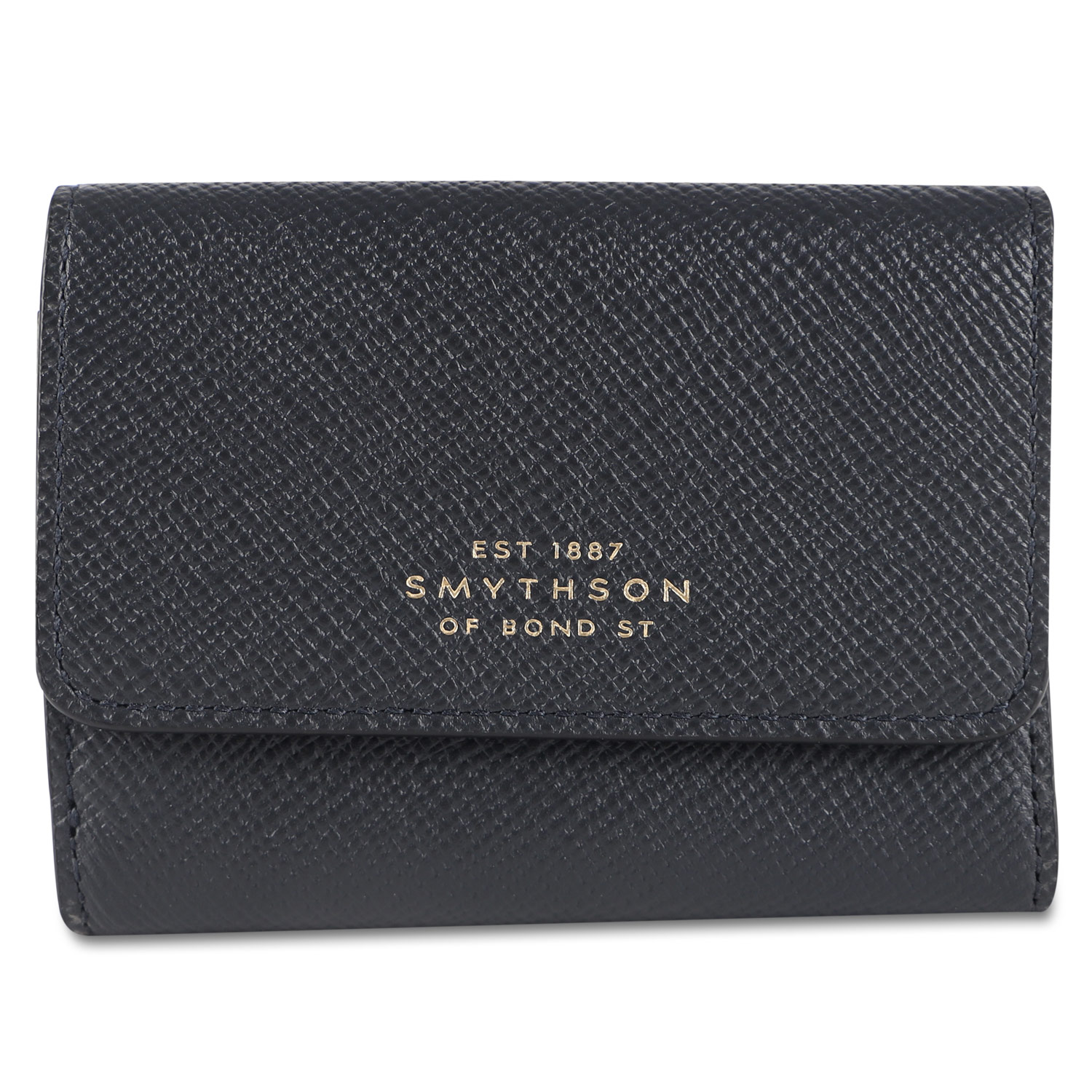 美品✨SMYTHSON スマイソン　三つ折り財布　クロコ型押し　ネイビー 新品未使用✨スマイソン MARA マラ マネークリップ クロコ型押し