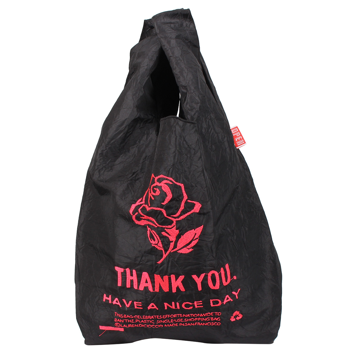 エコバッグ トートバッグ ショッピング レジ レディース メンズ 折りたたみ コンパクト ナイロン THANK YOU TOTE BAG