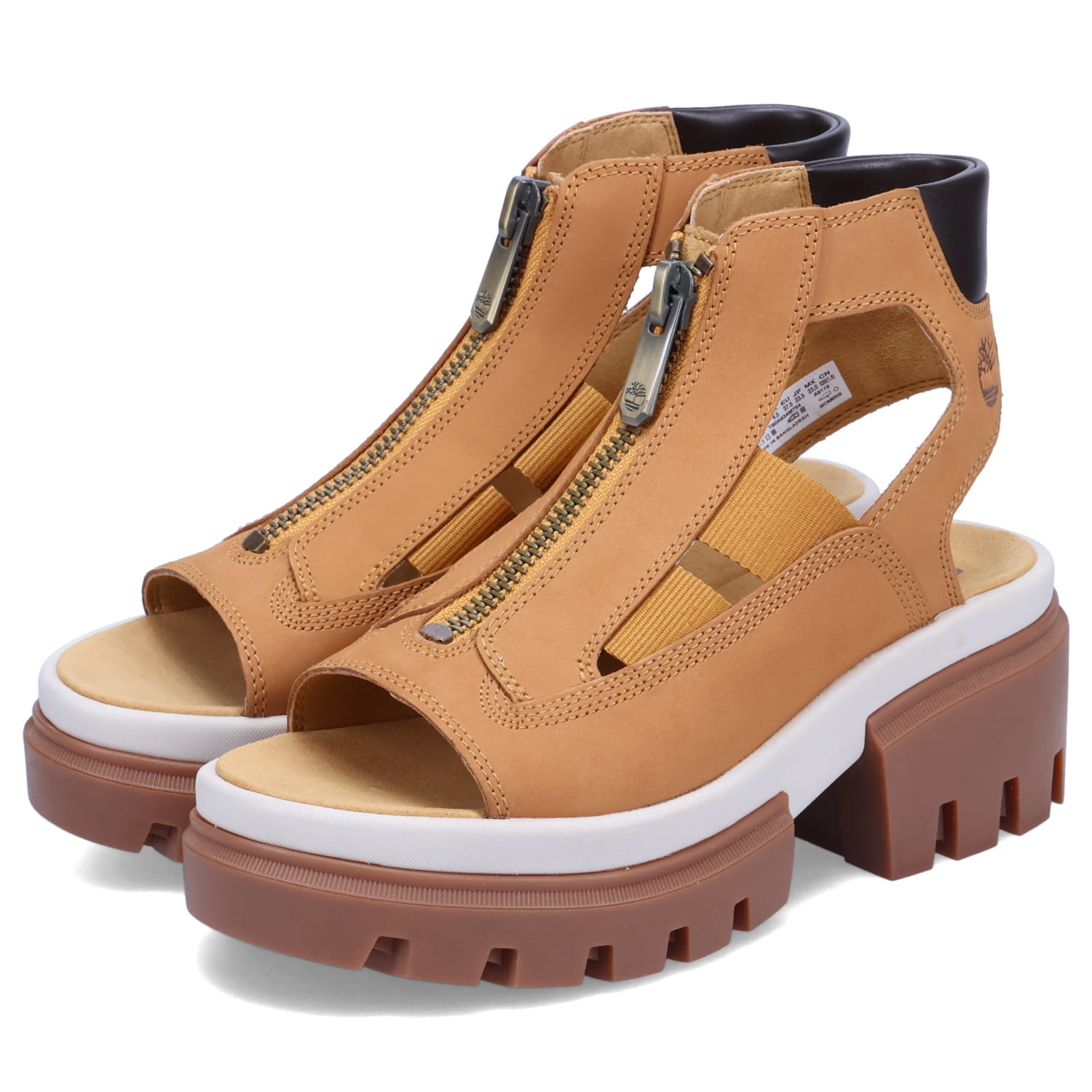 【関送無料】 TIMBERLAND Everleigh Backstrap 厚底 サンダル Everleigh Backstrap Sandal for Women in Black