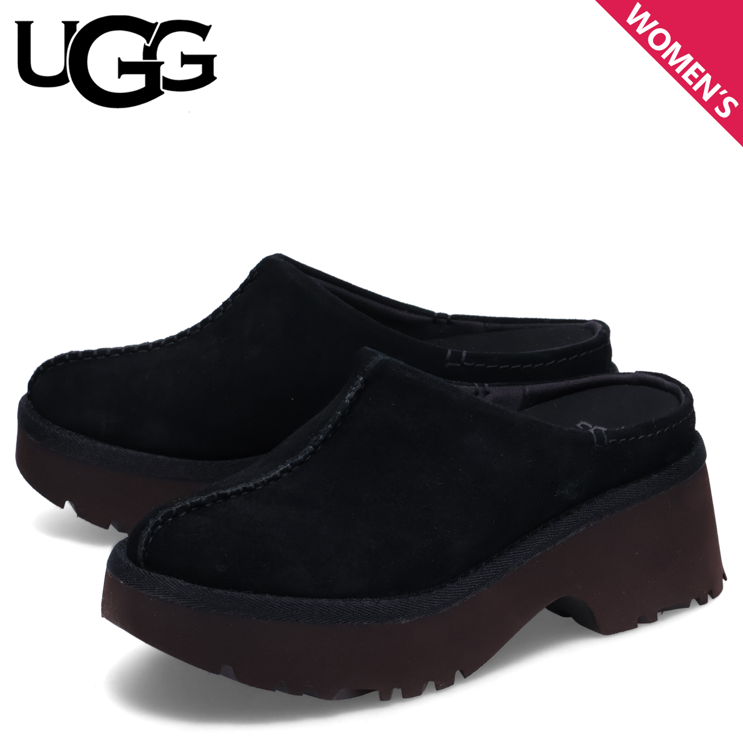 UGG ブラック クロッグサンダル　ニュー　ハイツ UGG（アグ） クロッグサンダル ニュー ハイツ レディース 厚底 NEW