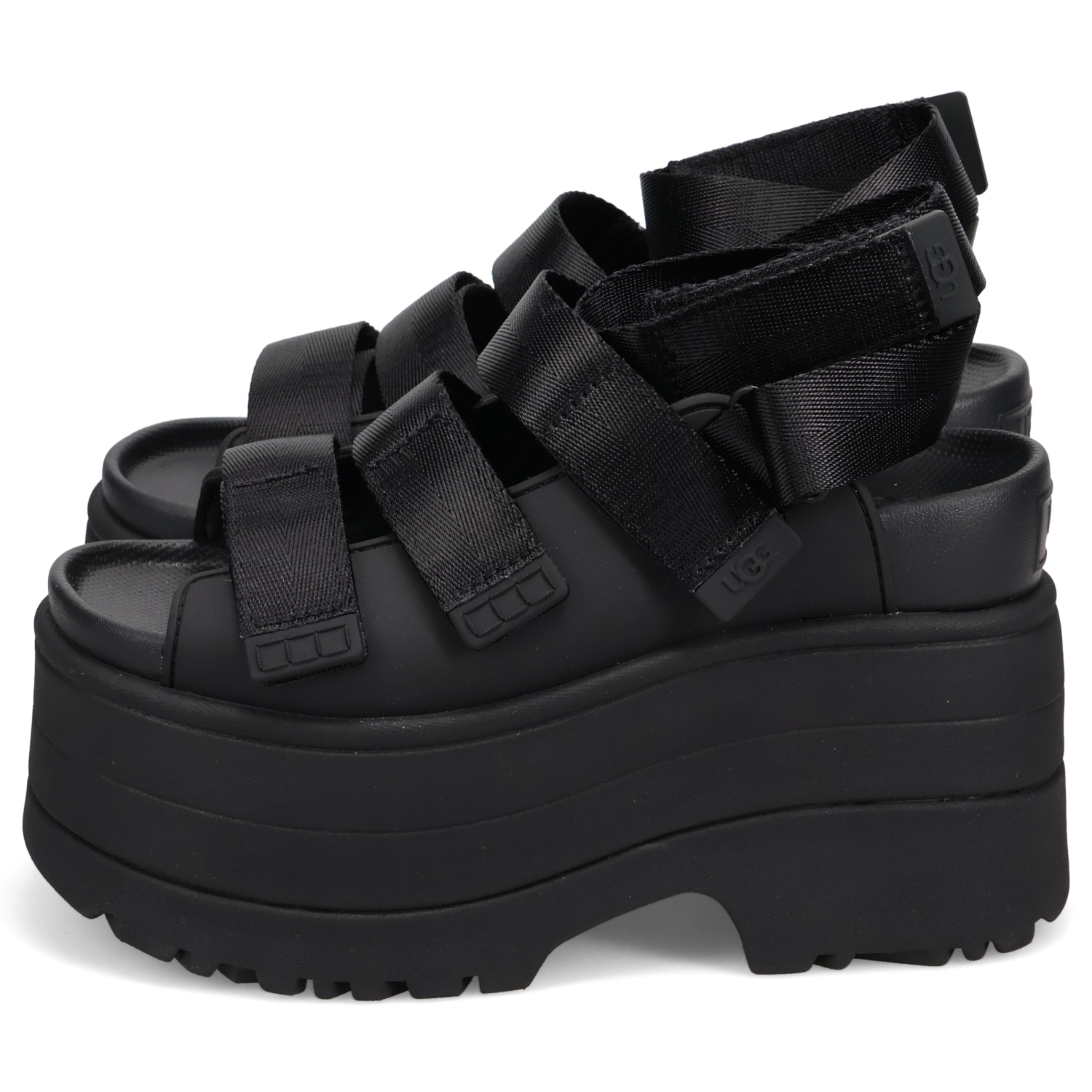 新品 UGG アグ 厚底サンダル レディース ブラック ストラップサンダル 37 新品 UGG アグ 厚底サンダル レディース ブラック ストラップ