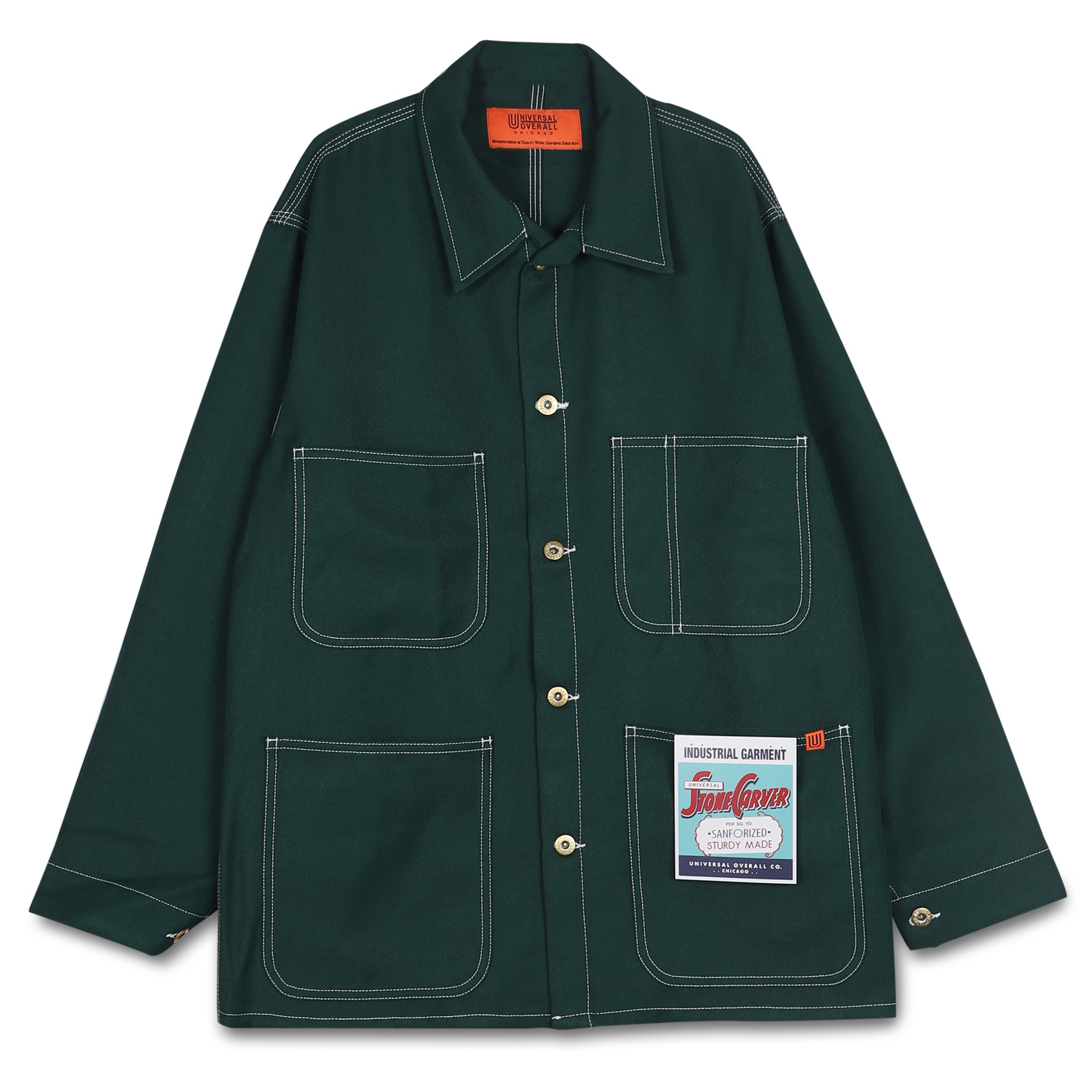 ユニバーサルオーバーオール UNIVERSAL OVERALL ジャケット カバーオール アウター メンズ COVERALL ブラック グレー  ブラウン グリーン 黒 U2233225-A