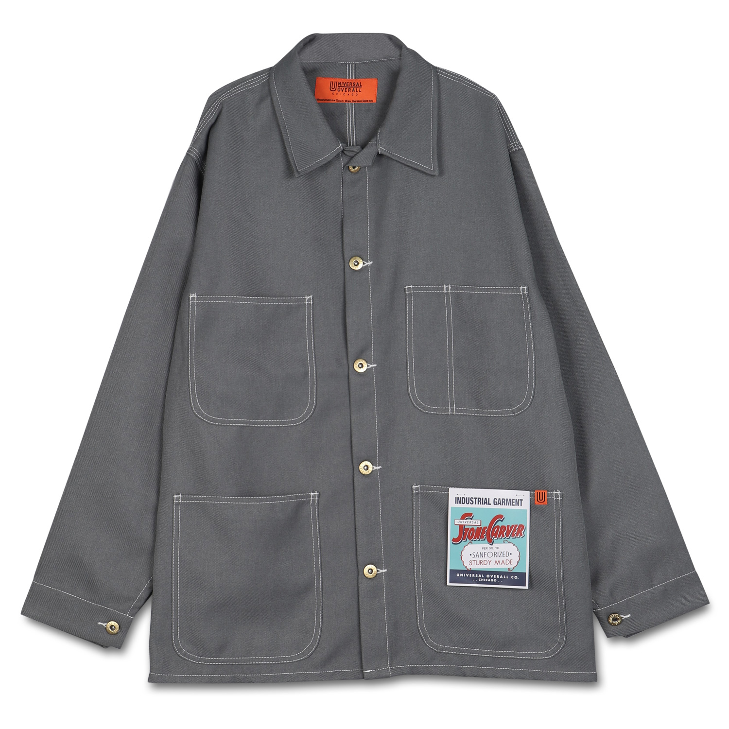 ユニバーサルオーバーオール UNIVERSAL OVERALL ジャケット カバーオール アウター メンズ COVERALL ブラック グレー  ブラウン グリーン 黒 U2233225-A