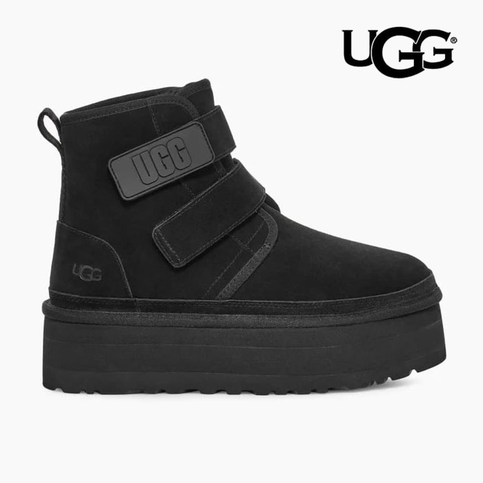 アグ チャッカブーツ ベルクロ ムートンブーツ ニューメル プラットフォーム UGG W NEUMEL PLATFORM 1130554 レディース スエード 黒 厚底 並行輸入品 超特価セール中