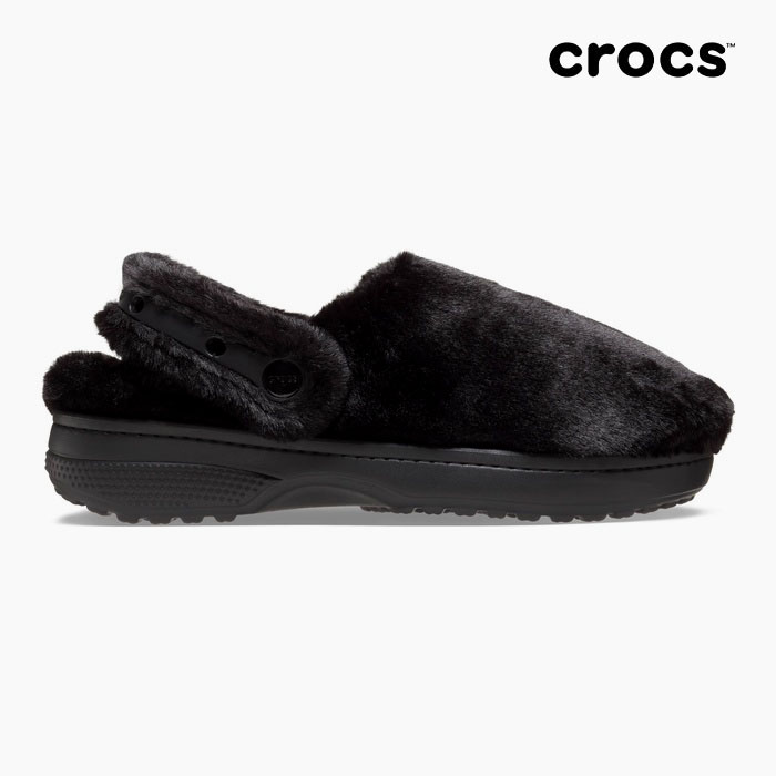 crocsクロックス　黒ショートブーツ　ボア　 スエード　W8 24cm 新品未使用品】 Crocs クロックス ショートブーツ W8 ブラック 24cm