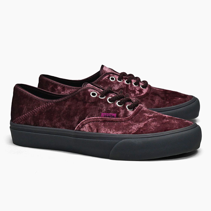 バンズ オーセンティック VN0A4BX54QU[VANS AUTHENTIC VR3 SF コラボ 新作 サステナブル][ヴァンズ スニーカー 紫  メンズ レディース ベロア US企画]