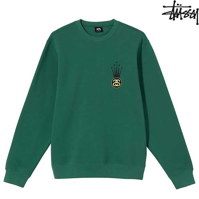 STUSSY CROWN LINK CREW DARK GREEN ステューシー クラウン リンク