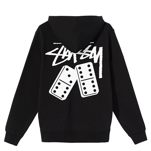 STUSSY DOMINOES HOOD BLACK ステューシー ドミノ フーディ