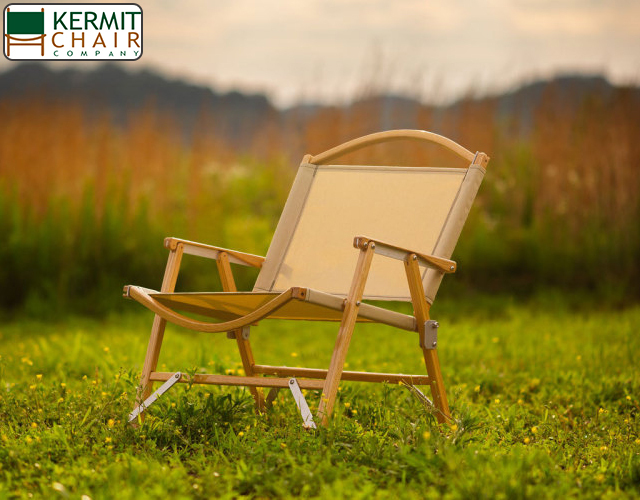 Kermit Chair Wide Oak Camping Chair 「Made in U.S.A」 Beige