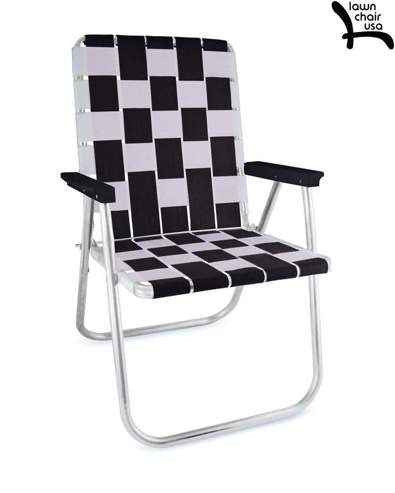 LAWN CHAIR USA BLACK&WHITE CLASSIC CHAIR WITH BLACK ARMS DUK2325