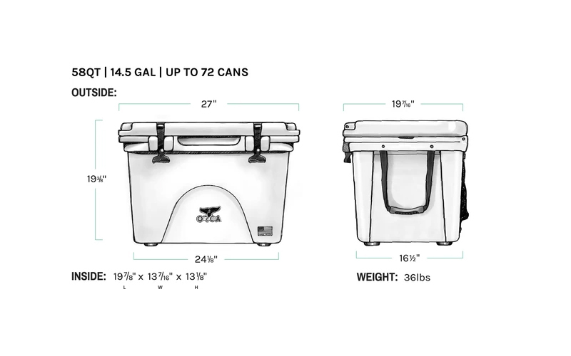 ORCA COOLERS 58 QUART SEAFOAM 「Made in U.S.A」 ORCSF058 orca