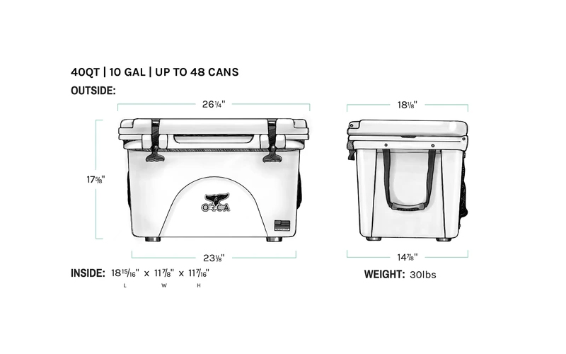 ORCA COOLERS 40 QUART SEAFOAM 「Made in U.S.A」 ORCSF040 orca オルカ クーラー ボックス  クーラーBOX キャンプ キャンパー アウトドア 釣り 大型 大容量 USA : orcsf040 : Sneeze - 通販 -  Yahoo!ショッピング