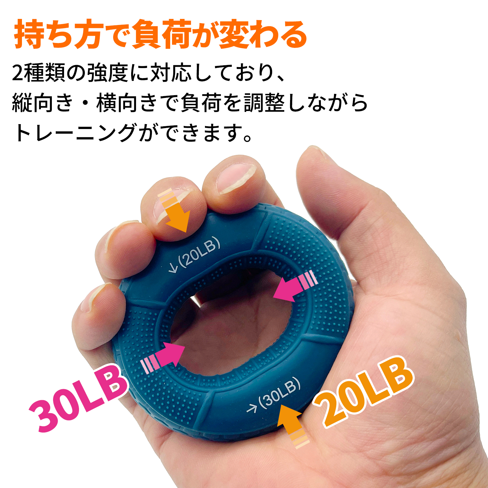 ハンドグリップリング 2個セット 握力 トレーニング 握力強化 指