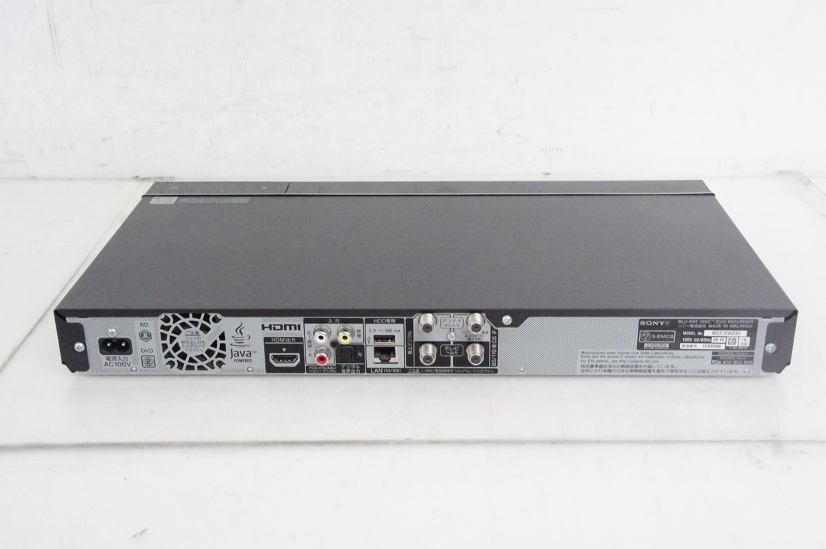送料無料・動作保証付き】ブルーレイレコーダー SONY BDZ-EW520 中古