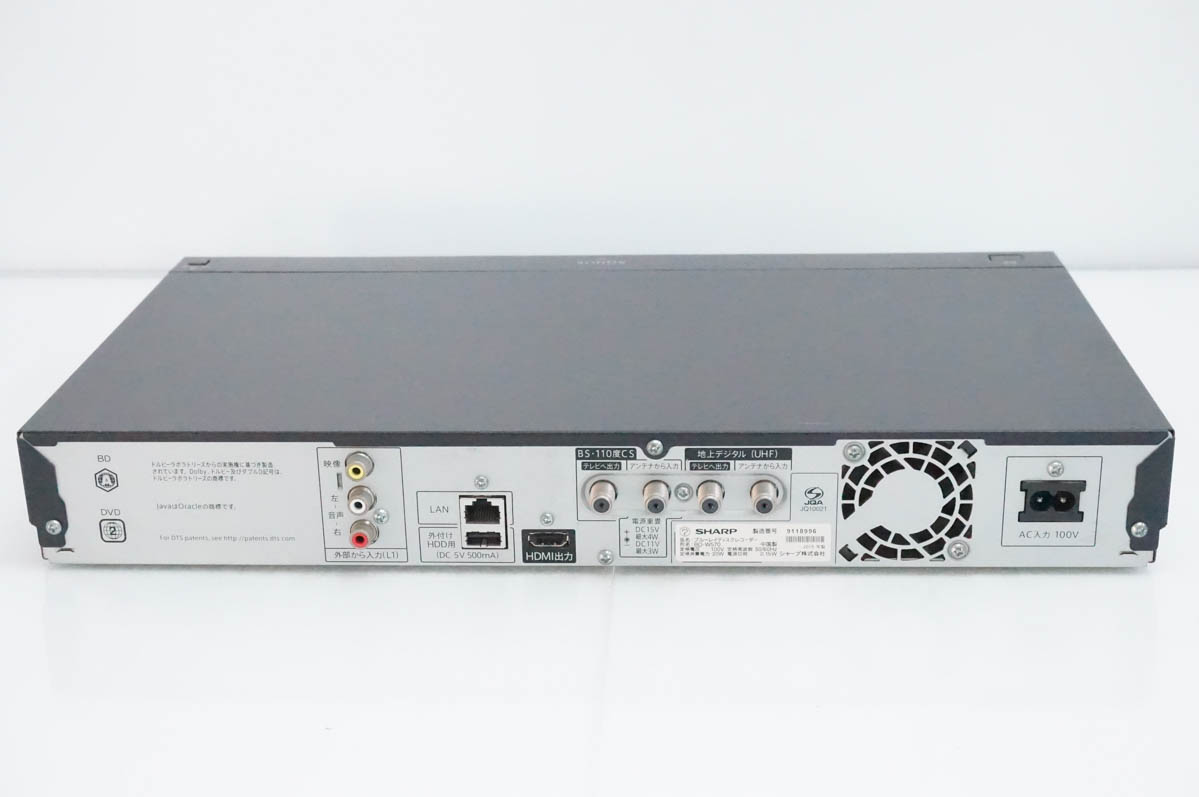 中古 SHARPシャープ ブルーレイディスクレコーダー AQUOSアクオスブルーレイ HDD500GB Wチューナー BD-W570の画像