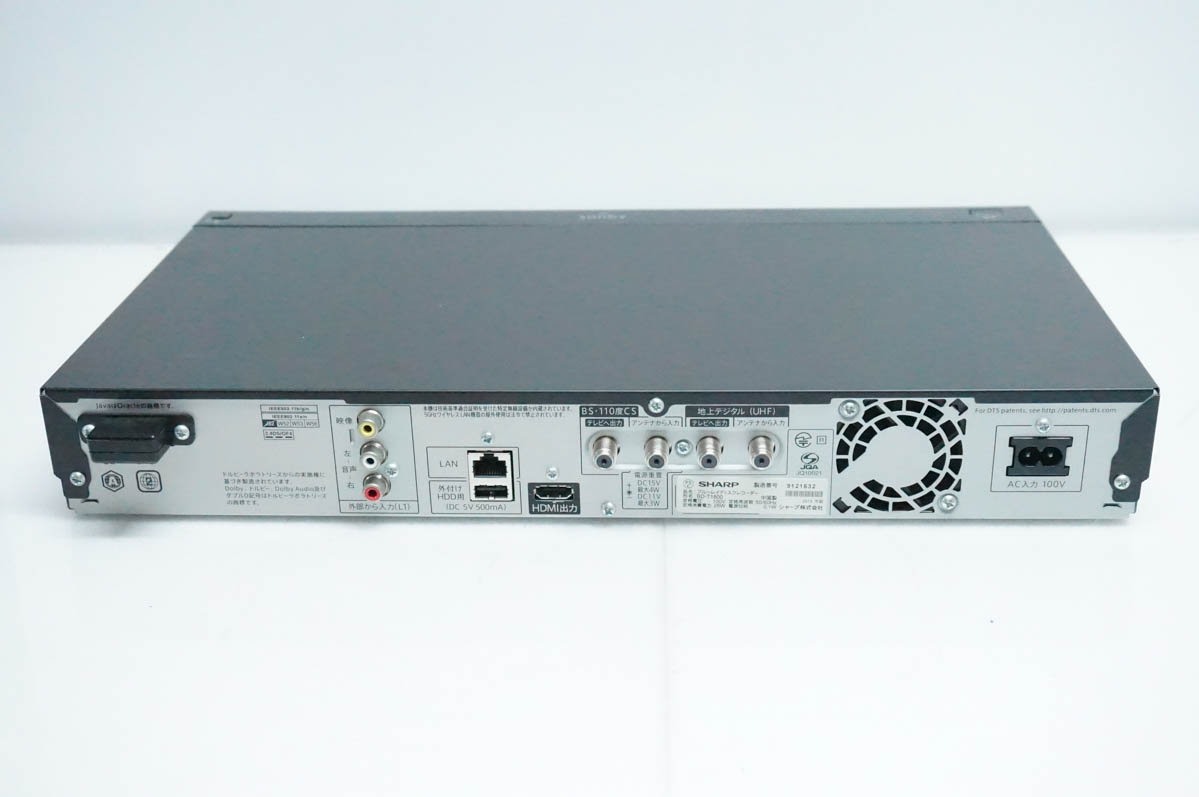 中古 SHARPシャープ AQUOS ブルーレイレコーダー ドラ丸 BD-T1800