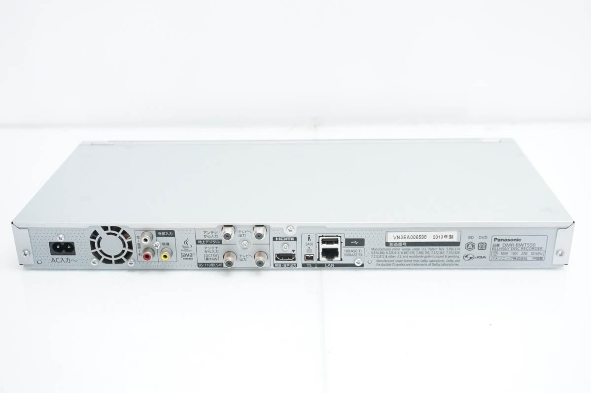 パナソニック 2チューナー ブルーレイレコーダー DMR-BWT550-S 中古 Panasonicパナソニック 2チューナー ブルーレイディスク