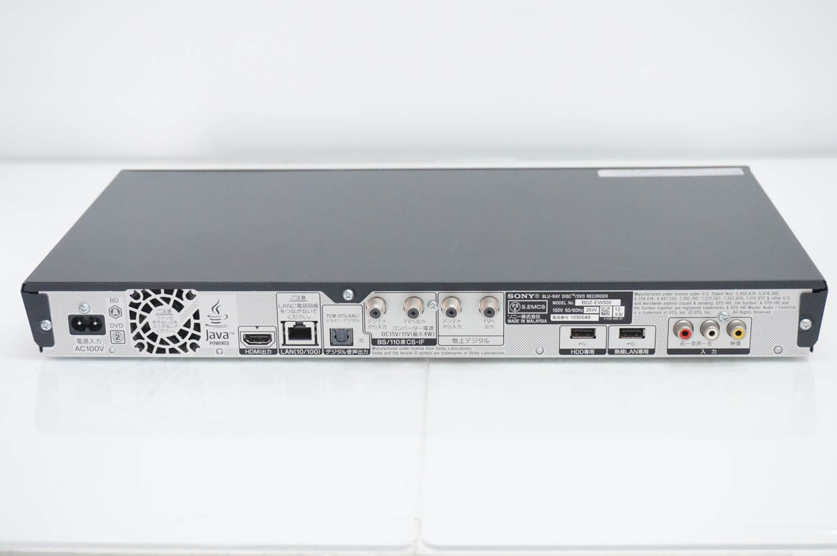 中古 SONYソニー ブルーレイレコーダー BDZ-EW500 HDD500GB ブルーレイ