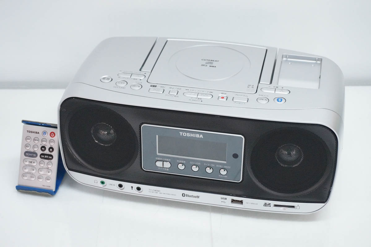 中古 東芝TOSHIBA Bluetooth相応うCD付ラジカセ TY-CWX81 テレビ、オーディオ、カメラ-オーディオ機器-MDデッキ