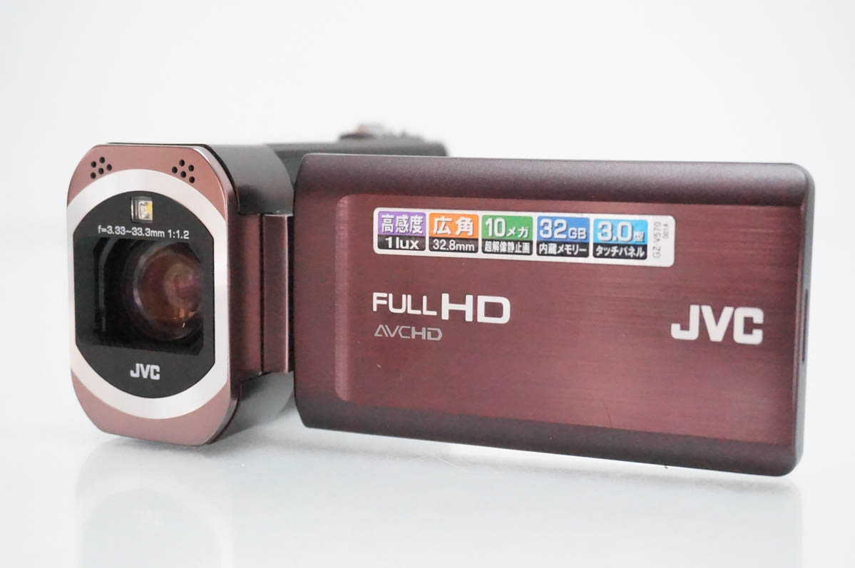 【未使用級】JVC Everio フルハイビジョンビデオカメラ GZ-V570 中古 JVC Victorビクター エブリオEverio ビデオカメラ GZ-V570-T
