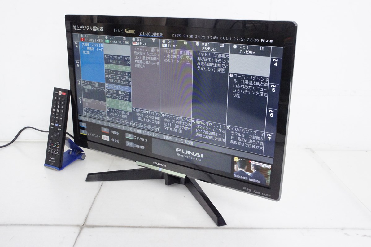 【特価品】フナイ　液晶テレビ FL-24H2010 24インチ　中古品 リモコン付き HDD500GB内臓 2018年製 中古 C FUNAIフナイ 24V型ハイビジョン液晶テレビ FL-24H2010 HDD500GB