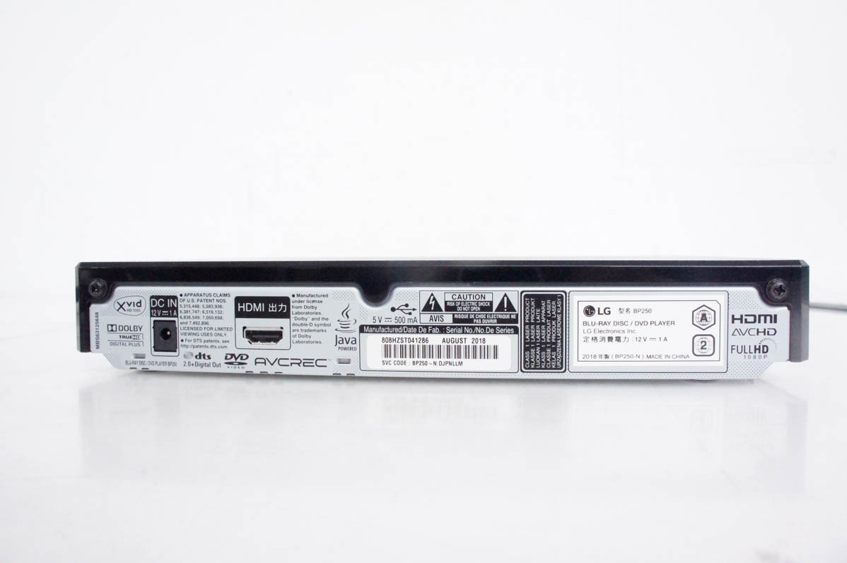 【新品未開封】LG BP250 ブルーレイディスク/DVDプレーヤー 公式】幅27cmのコンパクトブルーレイ™DVDプレーヤー - BP250
