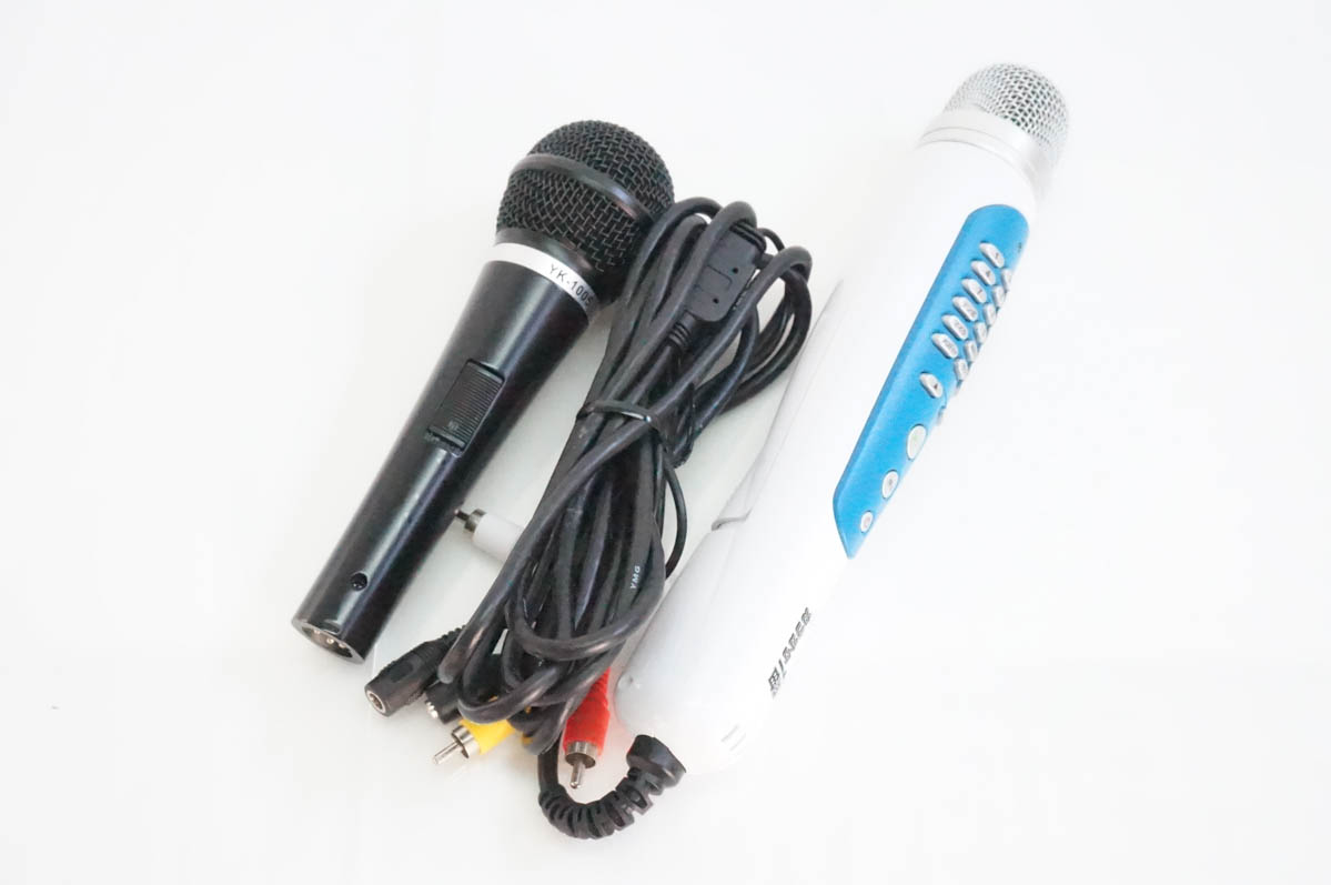 中古 夢グループ パーソナルカラオケマイク カラオケ1番 YK-3008 家庭用カラオケ ペアマイク付き