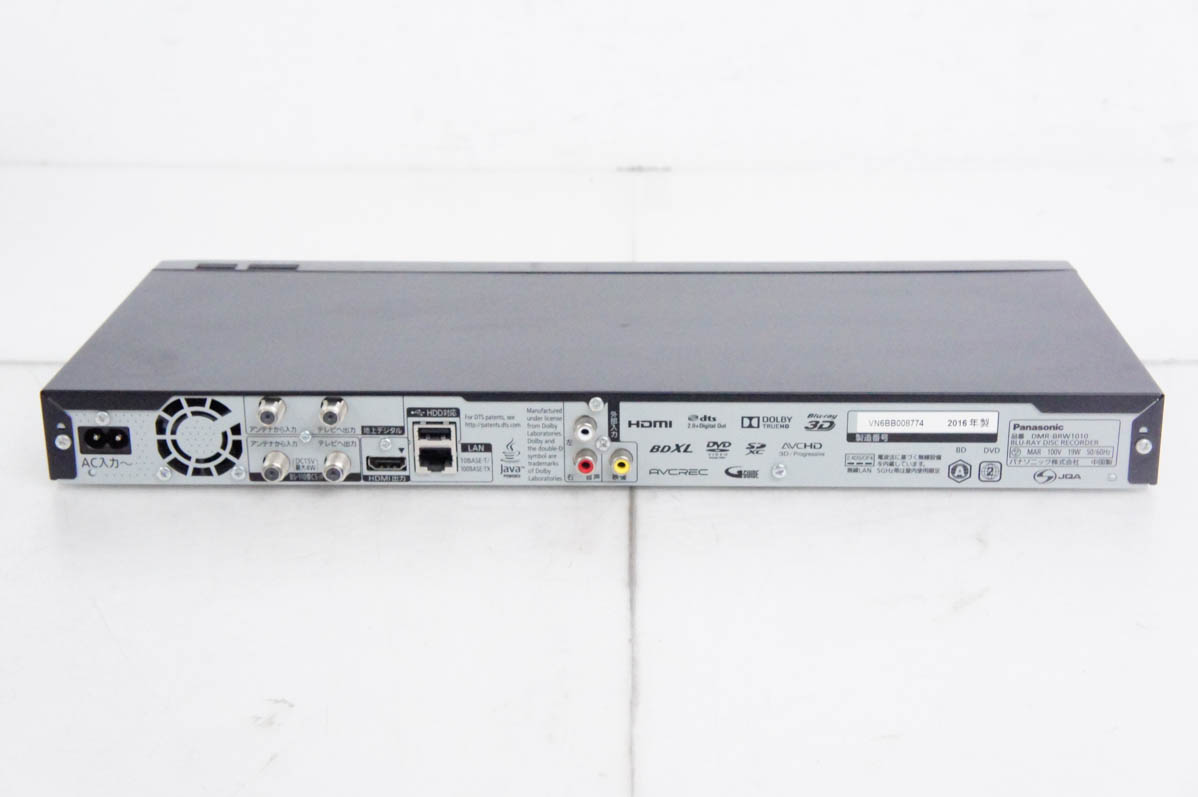 パナソニック　ブルーレイレコーダー 「DMR-BRW1010」中古 中古 Panasonicパナソニック ブルーレイディスクレコーダー DIGA