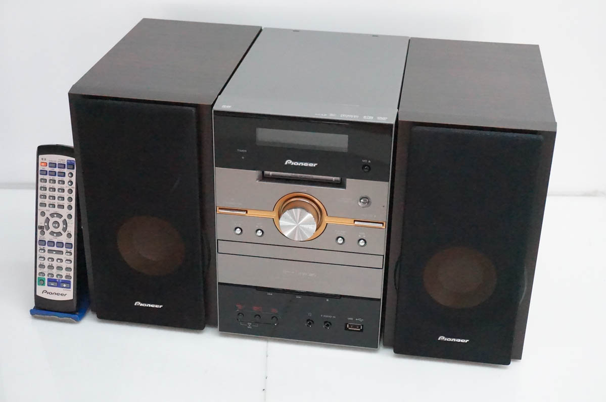 中古 Pioneerパイオニア DVD/MDミニコンポーネントシステム DVD／CD