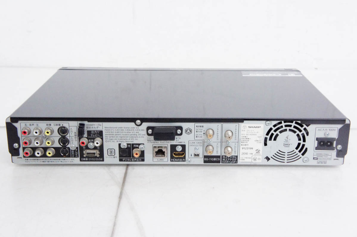 【美品】シャープ Blu-ray Disc BD-HDW65 中古 SHARPシャープ ブルーレイレコーダー AQUOSアクオス BD