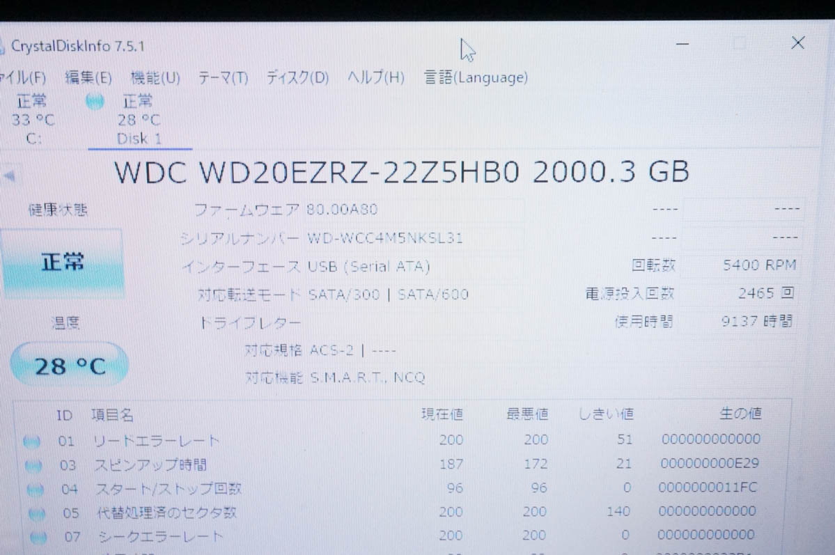中古 I-O DATA USB 3.1 Gen 1（USB 3.0）／2.0対応 外付ハードディスク